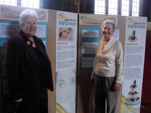 Barbara Taylor, Mothers' Union President, and Margaret Morris at the exhibition