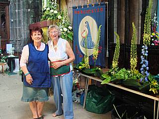 Mothers' Union members creating the displays